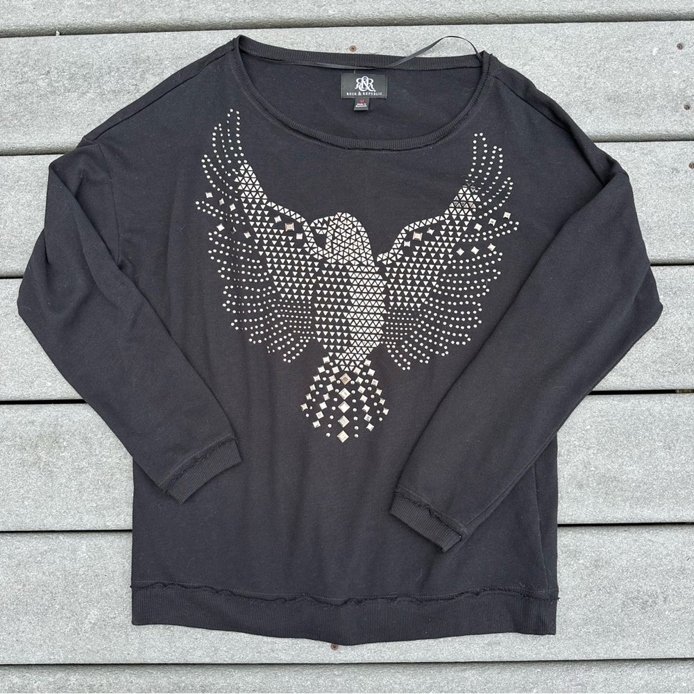Y2K Rock&Republic studded eagle sweater size m